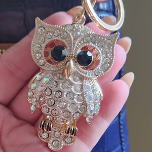 New Clear Owl Crystal Gems Bag Charm/Keychain